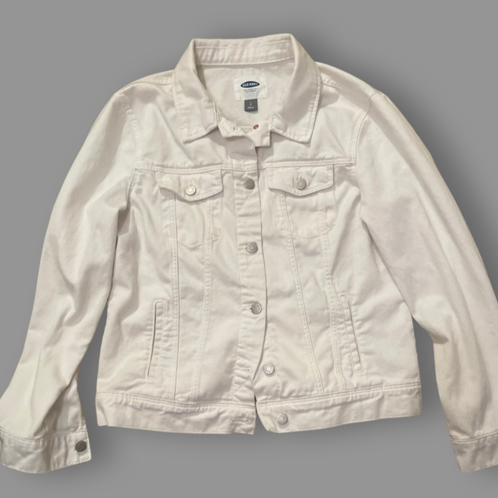Women’s old navy white jean jacket size L